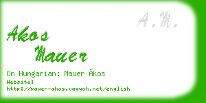 akos mauer business card